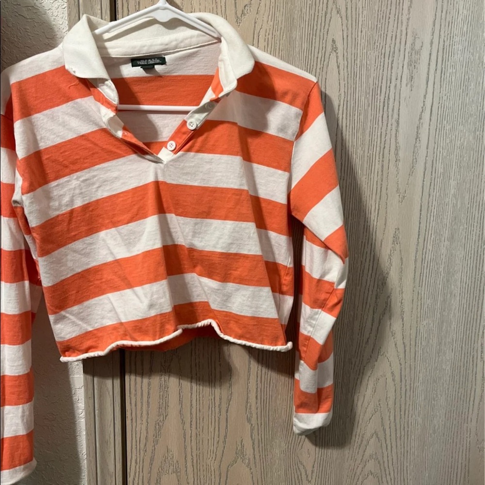 White fable Striped crop top